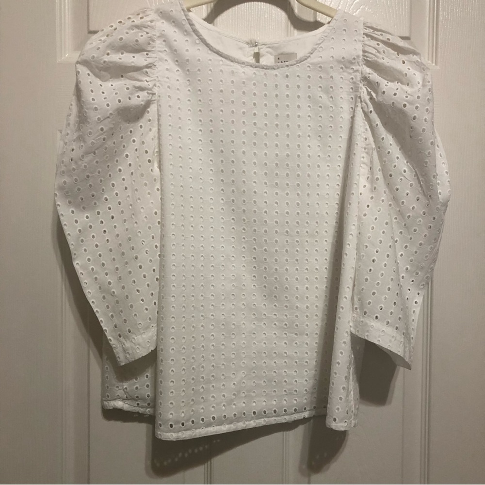 A New Day White Eyelet Top